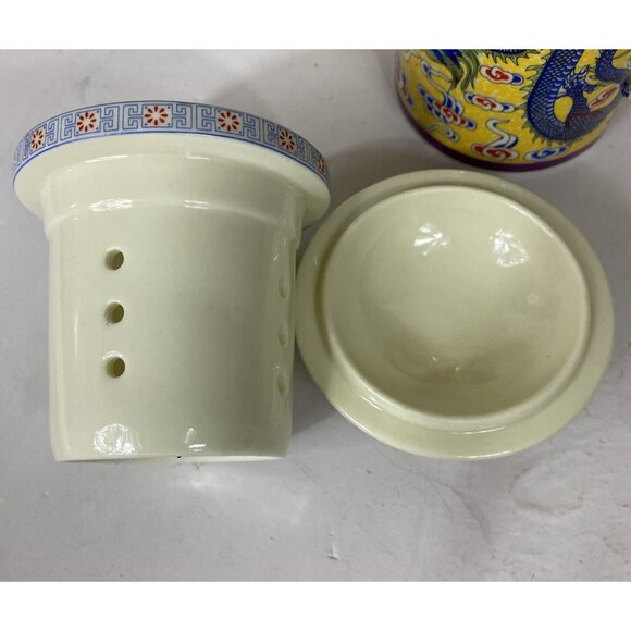 Chinese Hand Painted Vintage Tea Brewing Mug 3 Piece Set 5x3” - Picture 10 of 16